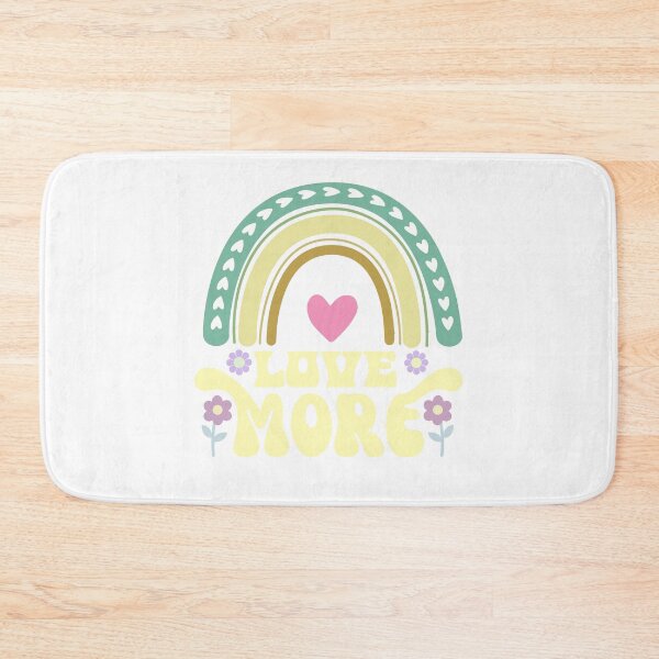 Item preview, Love More in soft colors flowers, hearts and rainbow designed and sold by coloryourwings.