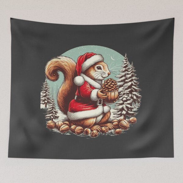 Item preview, Santa Claus Squirrel Collecting Nuts designed and sold by LemuellTrends.