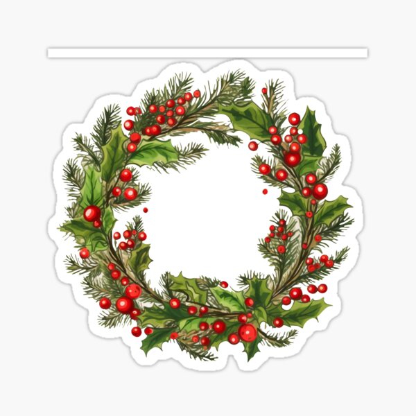 Item preview,  Winter wreath. Holiday a wreath of holly berries. Christmas decorations. Holly, red berries.  designed and sold by Anastasiia Yurevych.