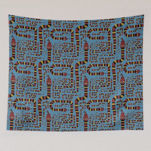 Item preview, Coral sneaky snake pixel pattern. Blue, Large designed and sold by SamohtCreates.