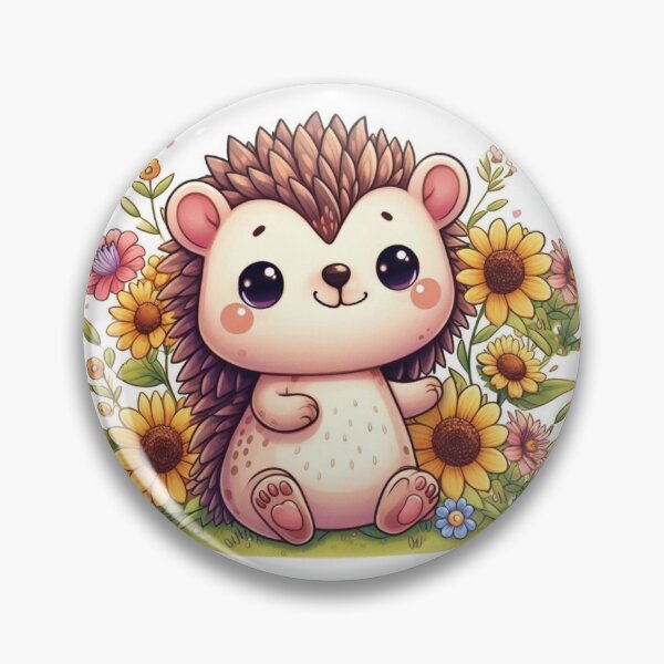 Item preview, Cute Hedgehog Amid Flowers Watercolour designed and sold by Kim Arnott.