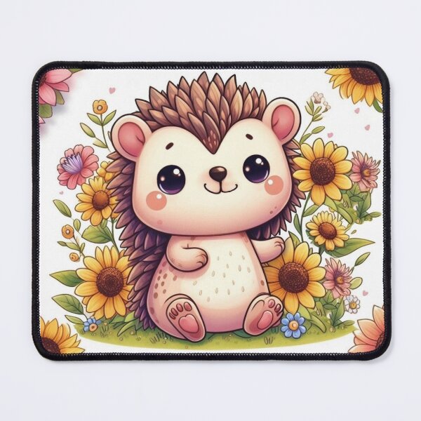 Item preview, Cute Hedgehog Amid Flowers Watercolour designed and sold by Kim Arnott.