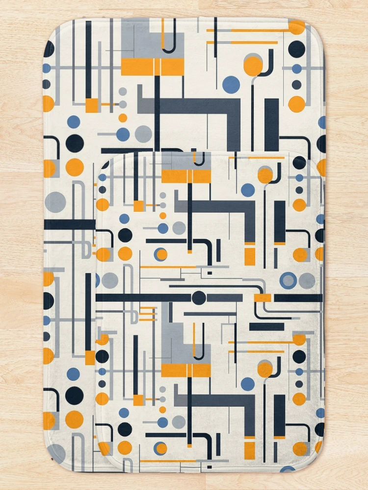Thumbnail 5 of 6, Bath Mat, Geometric Abstract Retro Pattern designed and sold by rob art | illustration.