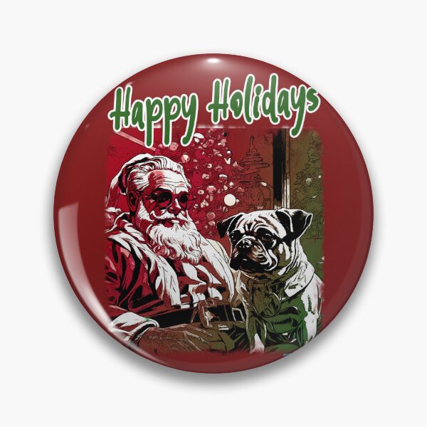 Item preview, Pug HAPPY HOLIDAYS 35 alternative designed and sold by RedBluffTraders.