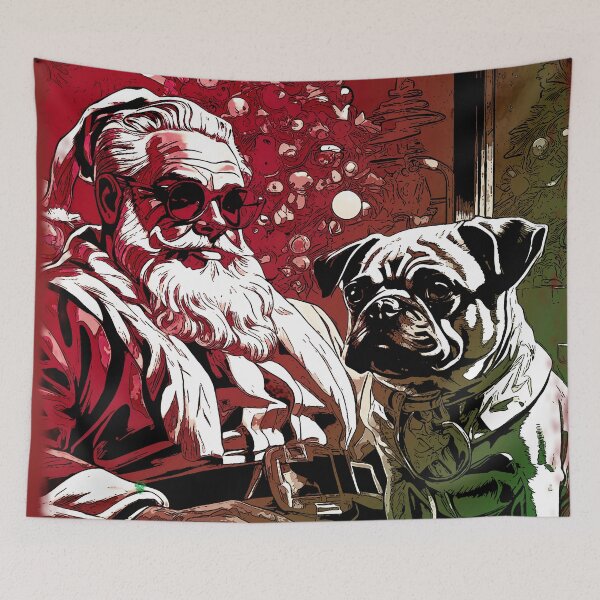 Item preview, Pug HAPPY HOLIDAYS 35 alternative designed and sold by RedBluffTraders.