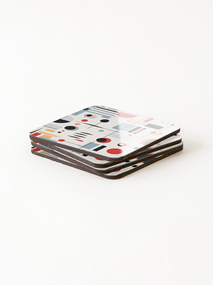 Thumbnail 4 of 5, Coasters (Set of 4), Geometric Abstract Retro Pattern designed and sold by robCREATIVE.