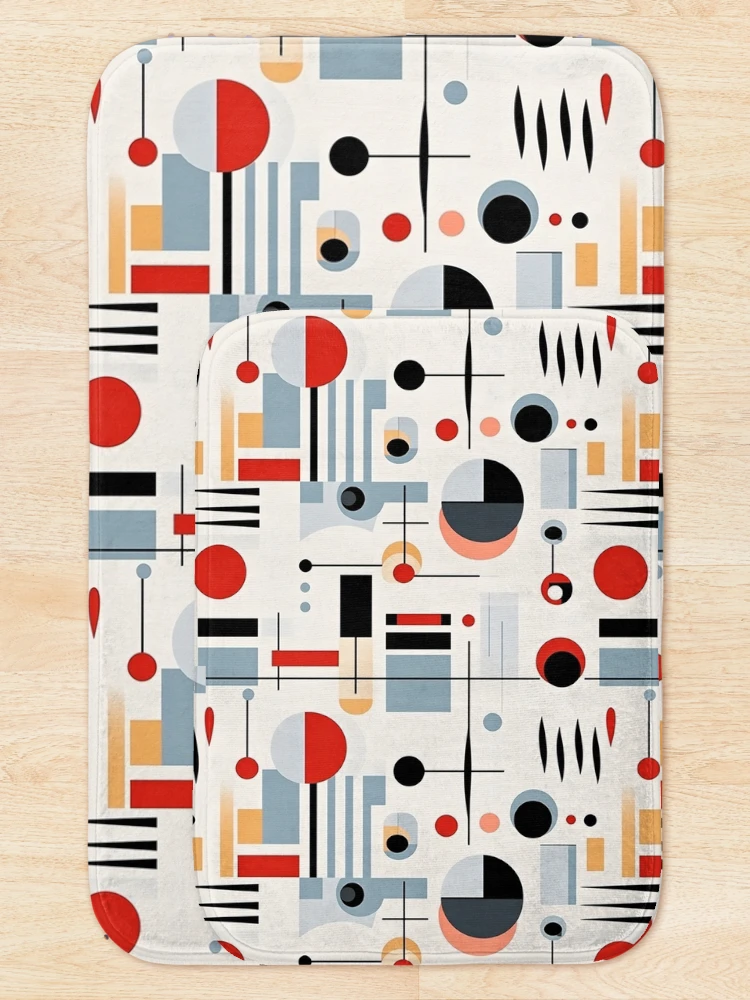 Thumbnail 5 of 6, Bath Mat, Geometric Abstract Retro Pattern designed and sold by rob art | illustration.