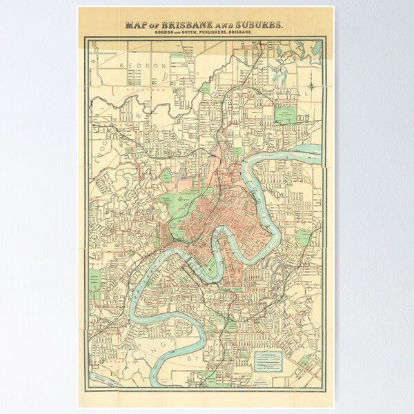 Item preview, 1912 Historical Map of Brisbane  designed and sold by housedetective.