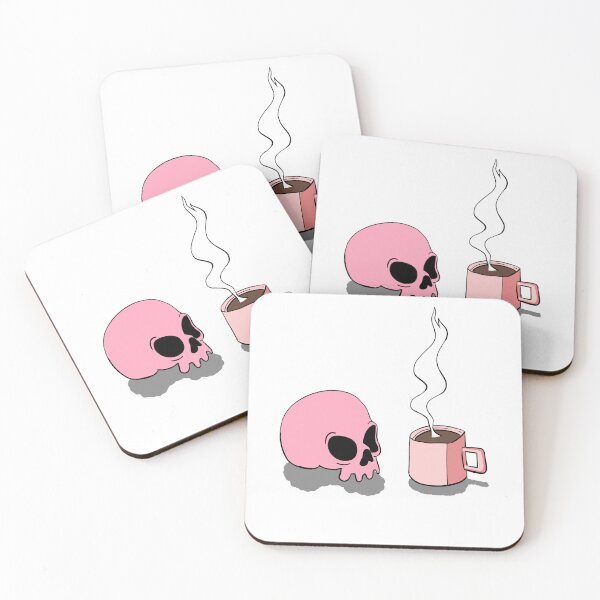 Item preview, skull and coffee designed and sold by rainbowcatnip.