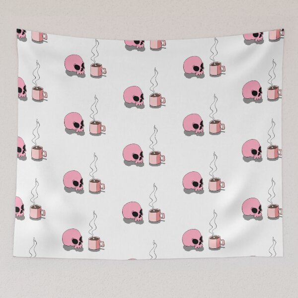 Item preview, skull and coffee designed and sold by rainbowcatnip.