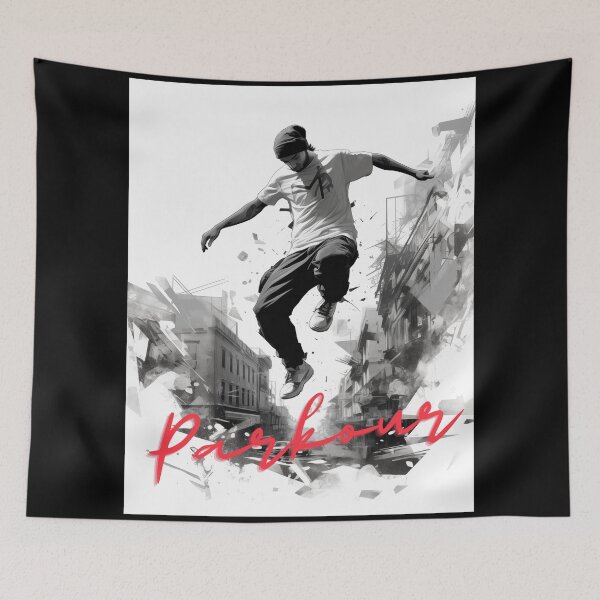 Item preview, Urban Parkour - Black & White Silhouette by LoversCovers designed and sold by LoversCovers.