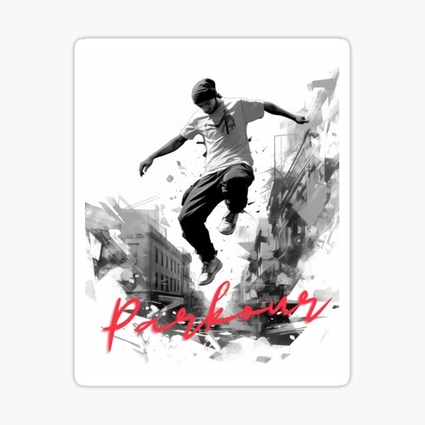 Item preview, Urban Parkour - Black & White Silhouette by LoversCovers designed and sold by LoversCovers.