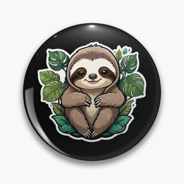 Item preview, Slothful Serenity Kawaii Sloth on Leaves designed and sold by CreativeNewDawn.