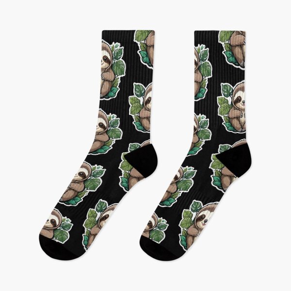 Item preview, Slothful Serenity Kawaii Sloth on Leaves designed and sold by CreativeNewDawn.