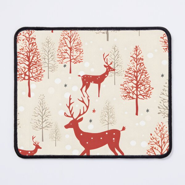Item preview, red reindeers with white and red christmas tree designed and sold by HOMETOWN86.