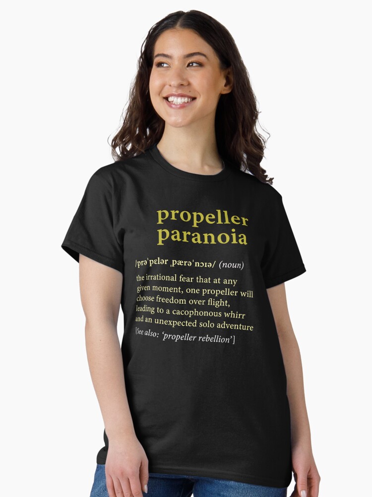 Thumbnail 1 of 7, Classic T-Shirt, Drone: Propeller Paranoia - Dictionary Definition designed and sold by Teesamust.