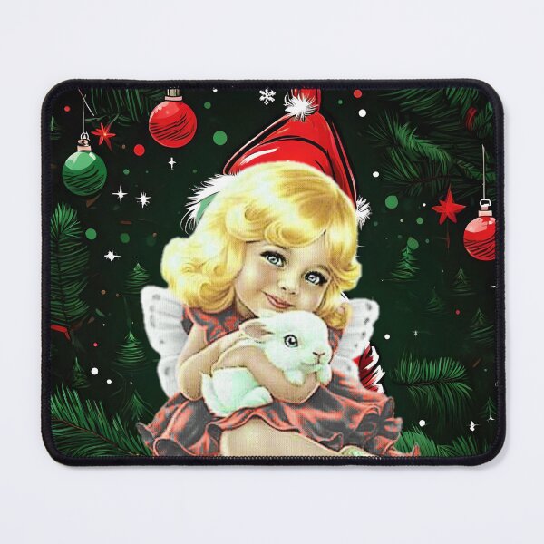 Item preview, Blonde little girl in christmas hat holding a bunny designed and sold by Valdilana.