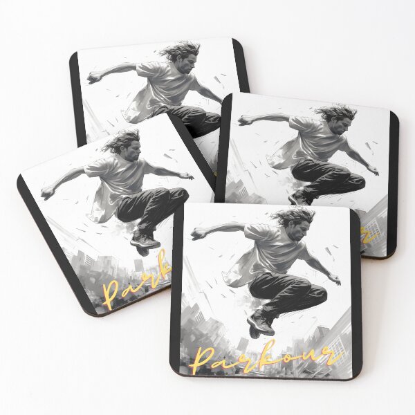 Item preview, Urban Free Running - Black & White Silhouette by LoversCovers designed and sold by LoversCovers.