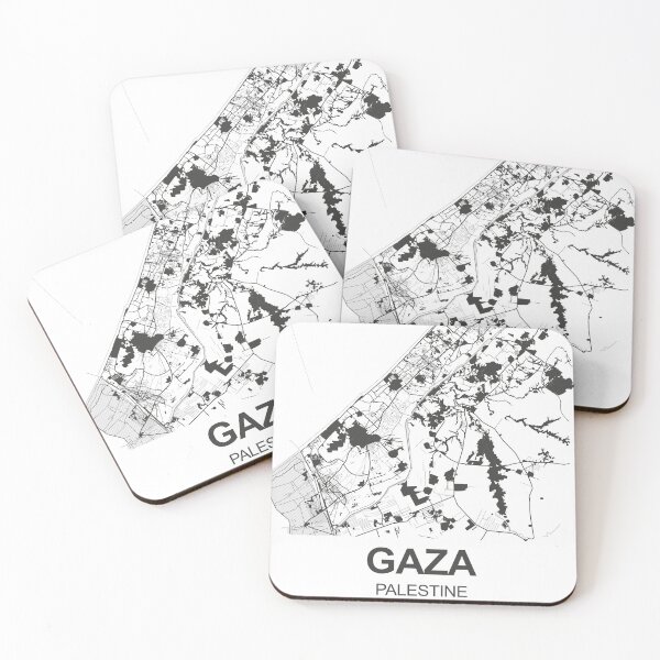 Item preview, Gaza Map Art Black white Palestine designed and sold by EpicMaps.