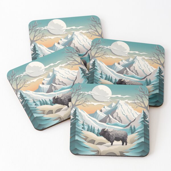 Item preview, Mt. Everest with a Yak Paper Art Style designed and sold by LynZorHome.