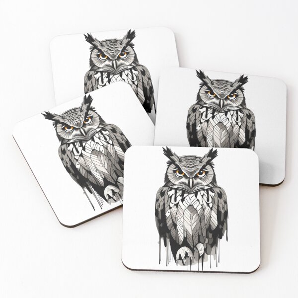 Item preview, owl art designed and sold by KorArtStudio.