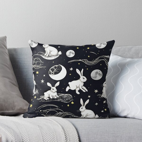 Item preview, Seamless White Rabbits On The Moon designed and sold by JorJaoMeow.