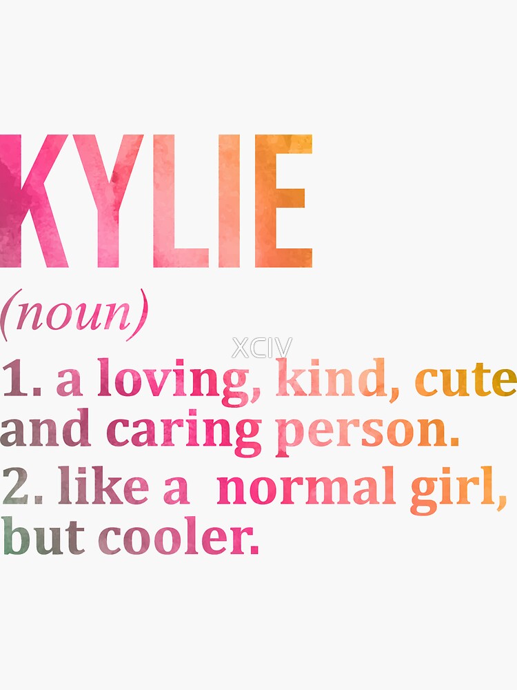 Kylie Name Definition in Watercolor&quot; Sticker for Sale by XCIV 