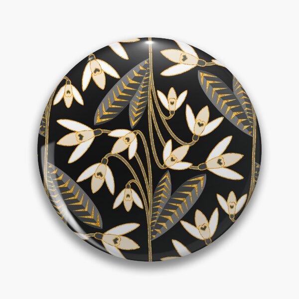Item preview, Golden Art Deco Snowdrops - Monochrome designed and sold by TigaTiga.