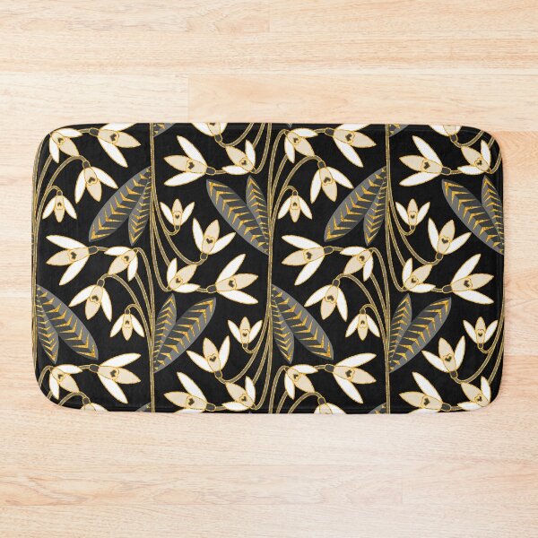 Item preview, Golden Art Deco Snowdrops - Monochrome designed and sold by TigaTiga.