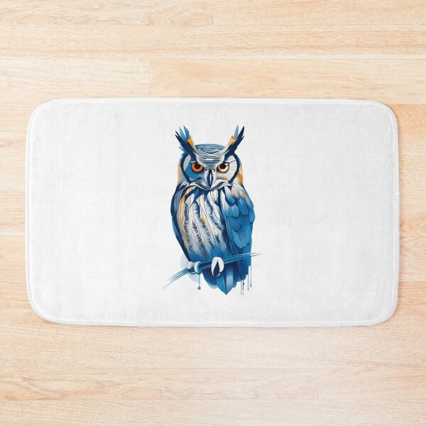 Item preview, Blue owl art designed and sold by KorArtStudio.