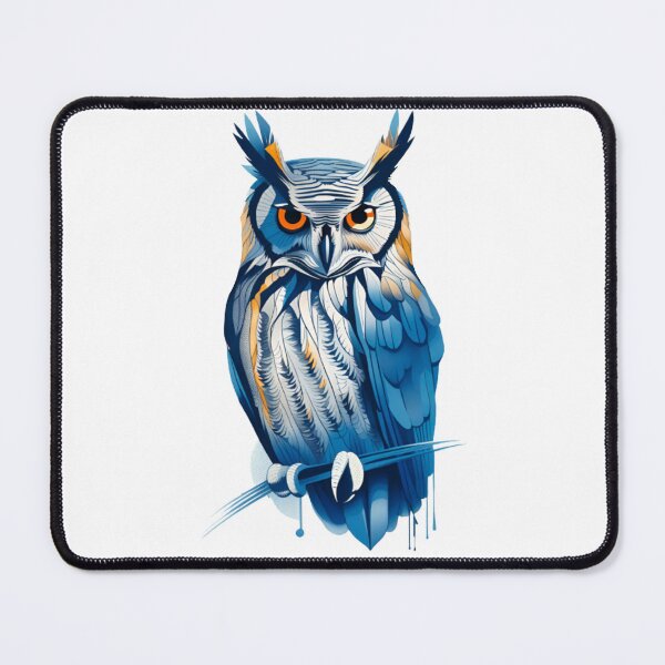 Item preview, Blue owl art designed and sold by KorArtStudio.