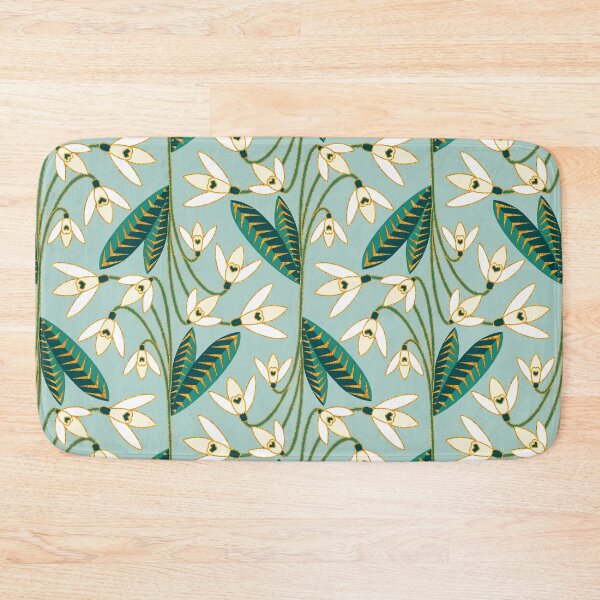 Item preview, Golden Art Deco Snowdrops - Sage Blue  designed and sold by TigaTiga.