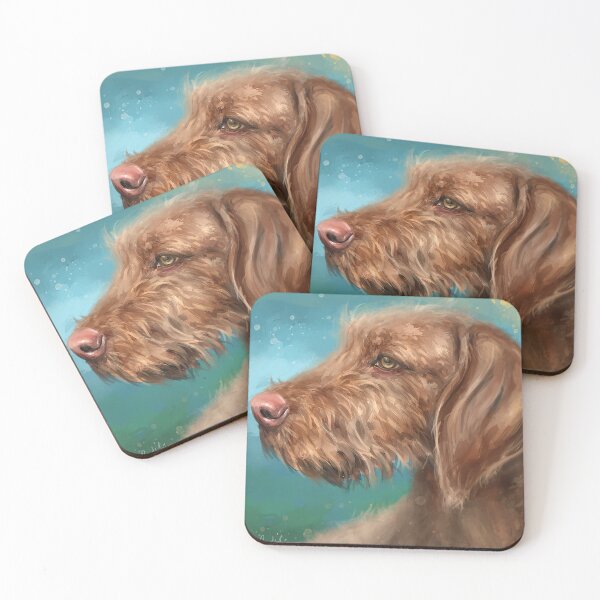Item preview, Painting of a Brown Wirehaired Vizsla Looking to the Left Side designed and sold by ibadishi.