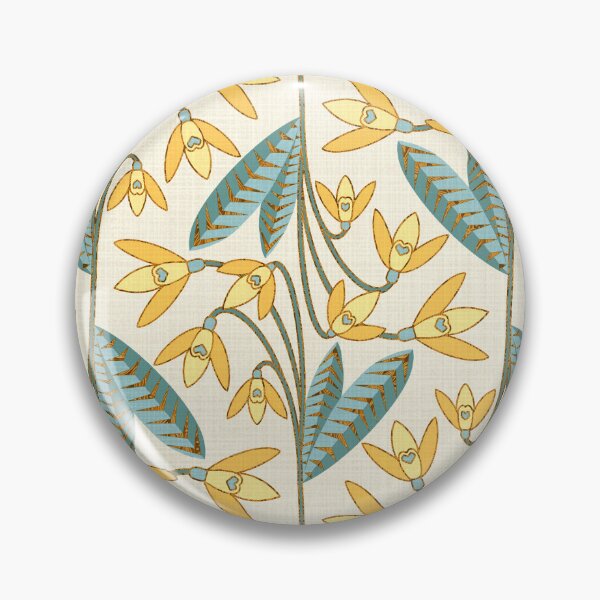 Item preview, Art Deco Yellow Fritillary - Beige and Teal designed and sold by TigaTiga.