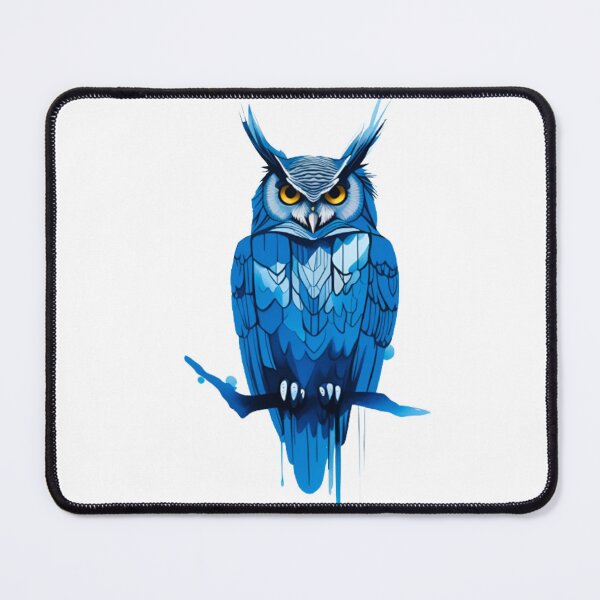 Item preview, Abstract blue owl art designed and sold by KorArtStudio.