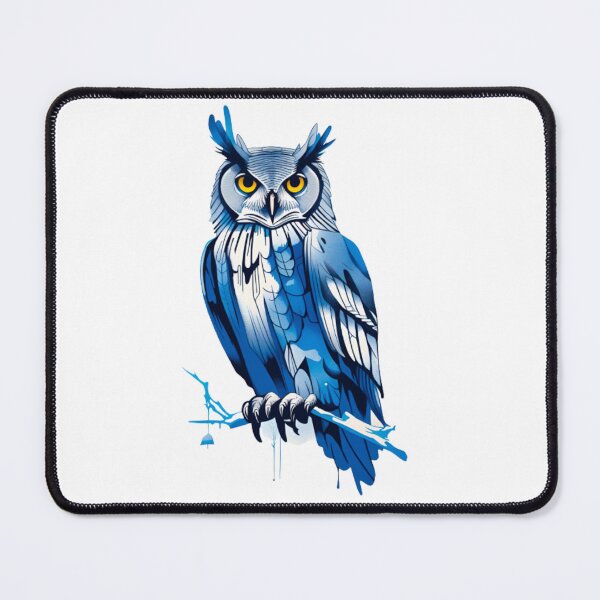 Item preview, Cool Abstract blue owl art designed and sold by KorArtStudio.