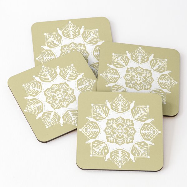 Item preview, Poinsettia Mandala - Gold + Snow designed and sold by Irene Estelle.