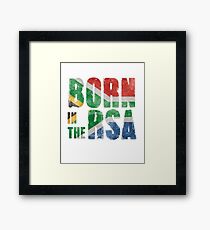 Born in the RSA - funny artwork for South African expats Framed Print