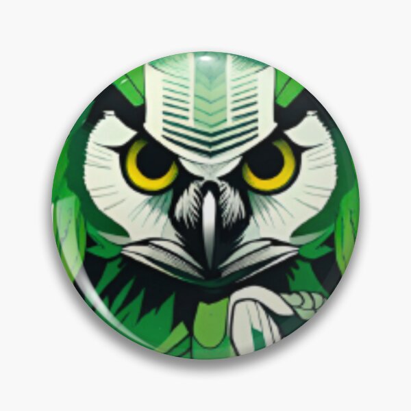 Item preview, Green owl art designed and sold by KorArtStudio.