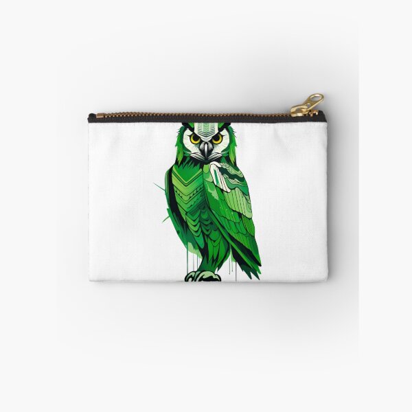 Item preview, Green owl art designed and sold by KorArtStudio.