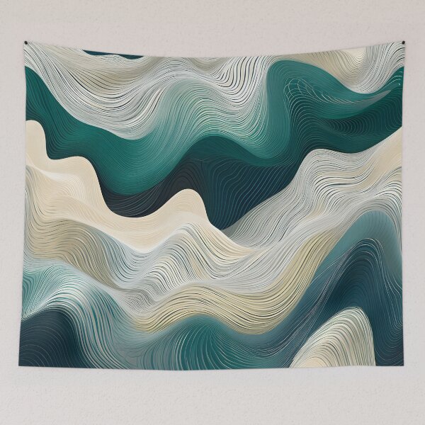 Item preview, Serenity Wave Lines Abstract Illustration designed and sold by VectorPlace.