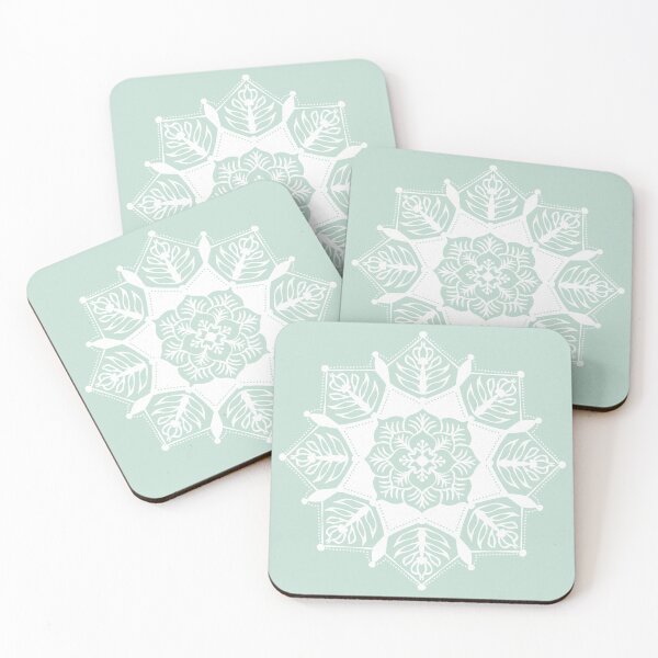 Item preview, Poinsettia Mandala - Mint + Snow designed and sold by Irene Estelle.