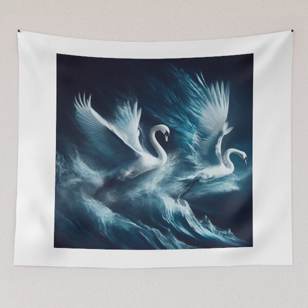 Item preview, swans, midnight dance designed and sold by kathleenjean.