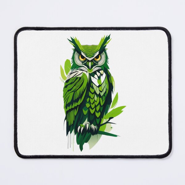 Item preview, Cool Abstract green owl art designed and sold by KorArtStudio.
