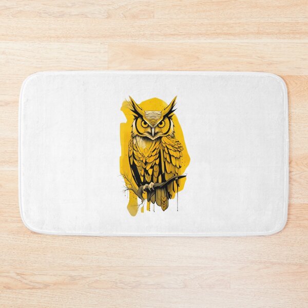 Item preview, Yellow owl art designed and sold by KorArtStudio.