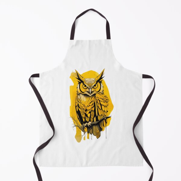 Item preview, Yellow owl art designed and sold by KorArtStudio.