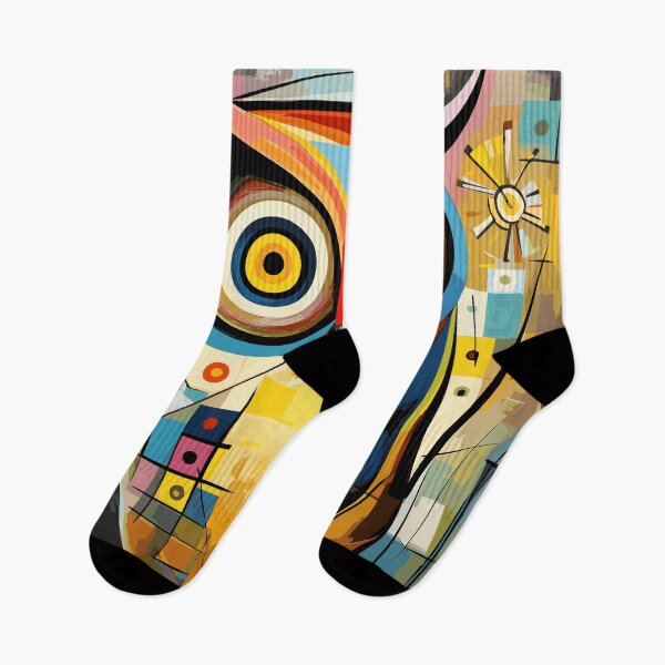 Item preview, Geometric abstract owl, art color illustration designed and sold by Niktarka.