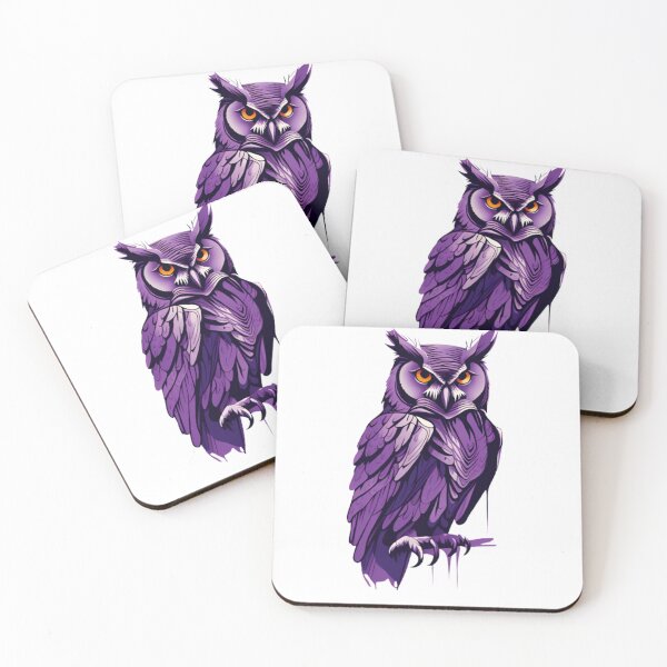Item preview, Purple owl art designed and sold by KorArtStudio.