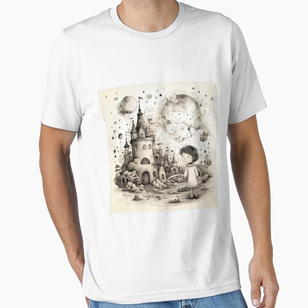 Item preview, black and white vector illustration title "Children's Doodle Dreams" captures the innocence and imagination of childhood. designed and sold by IdeasDream.
