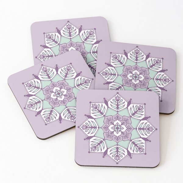 Item preview, Poinsettia Mandala - Dust, Mint, Snow, Plum designed and sold by Irene Estelle.